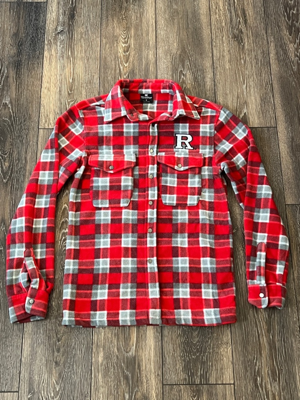 Colosseum RU Radford Highlanders Fleece Flannel Snap Button Shirt Mens Small